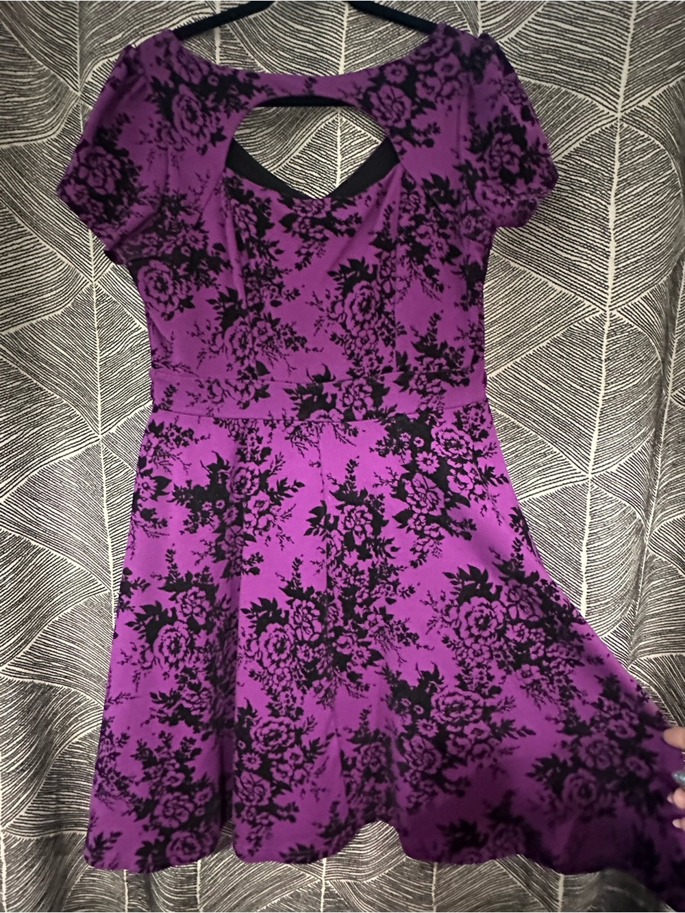 City Chic Purple and Black Floral Dress